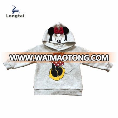 Kids Girls Customized Cotton Fleece Hoodies Oem  Printed Long-Sleeved Top