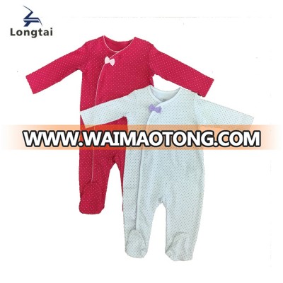 Soft cotton baby clothes baby romper with bowtie for girl