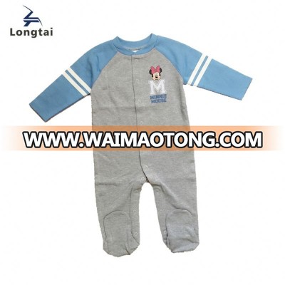 new styles multicolor soft cotton interlock raglan long sleeve baby romper set