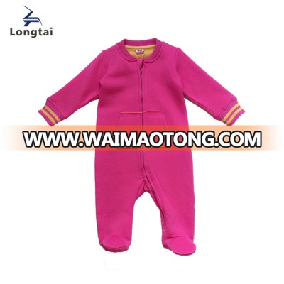 Winter girls long sleeve zipper baby romper