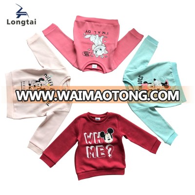 Kids Clothing Baby Clothes Baby Long Sleeves Cvc Fleece Top With Lovely Animal Print