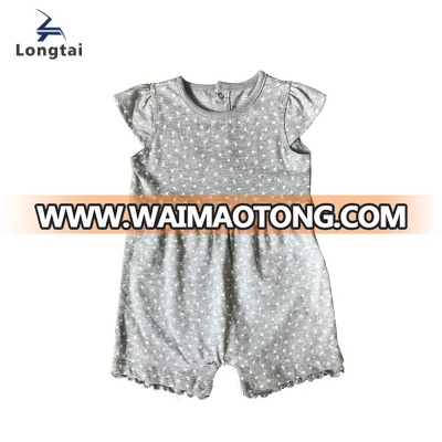 All over print cotton cute baby romper with bowknot